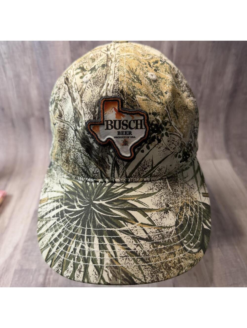Game Guard Busch Beer Camo Hat Texas Strap Back Cap Anheuser Busch NEW